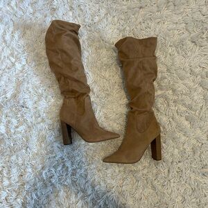 Express Tan Heeled Boots